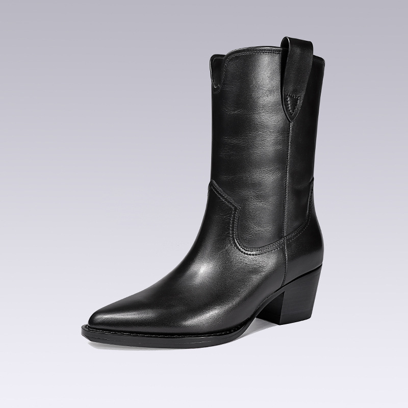 2025年秋冬季新款时尚经典舒适骑士小短靴女鞋22D25B-02