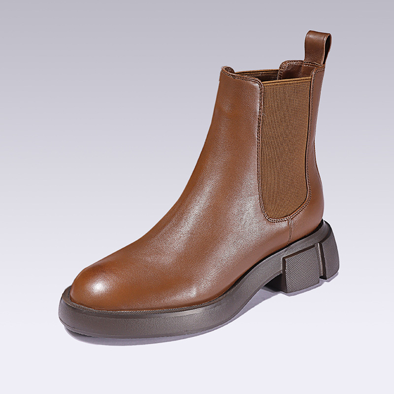 2025年秋冬新款百搭舒适切尔西烟筒靴21D36B-01