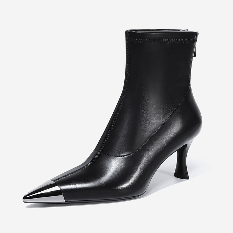 2025年秋冬季新款时尚性感温柔优雅高跟弹力瘦瘦靴23D130B-01