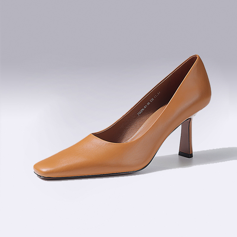 2025年秋季新款时尚高跟鞋浅口单鞋21A39K-01